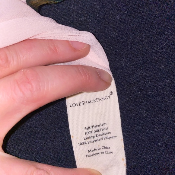 NWOT LoveShackFancy pink floral silk skirt size small - Picture 3 of 7